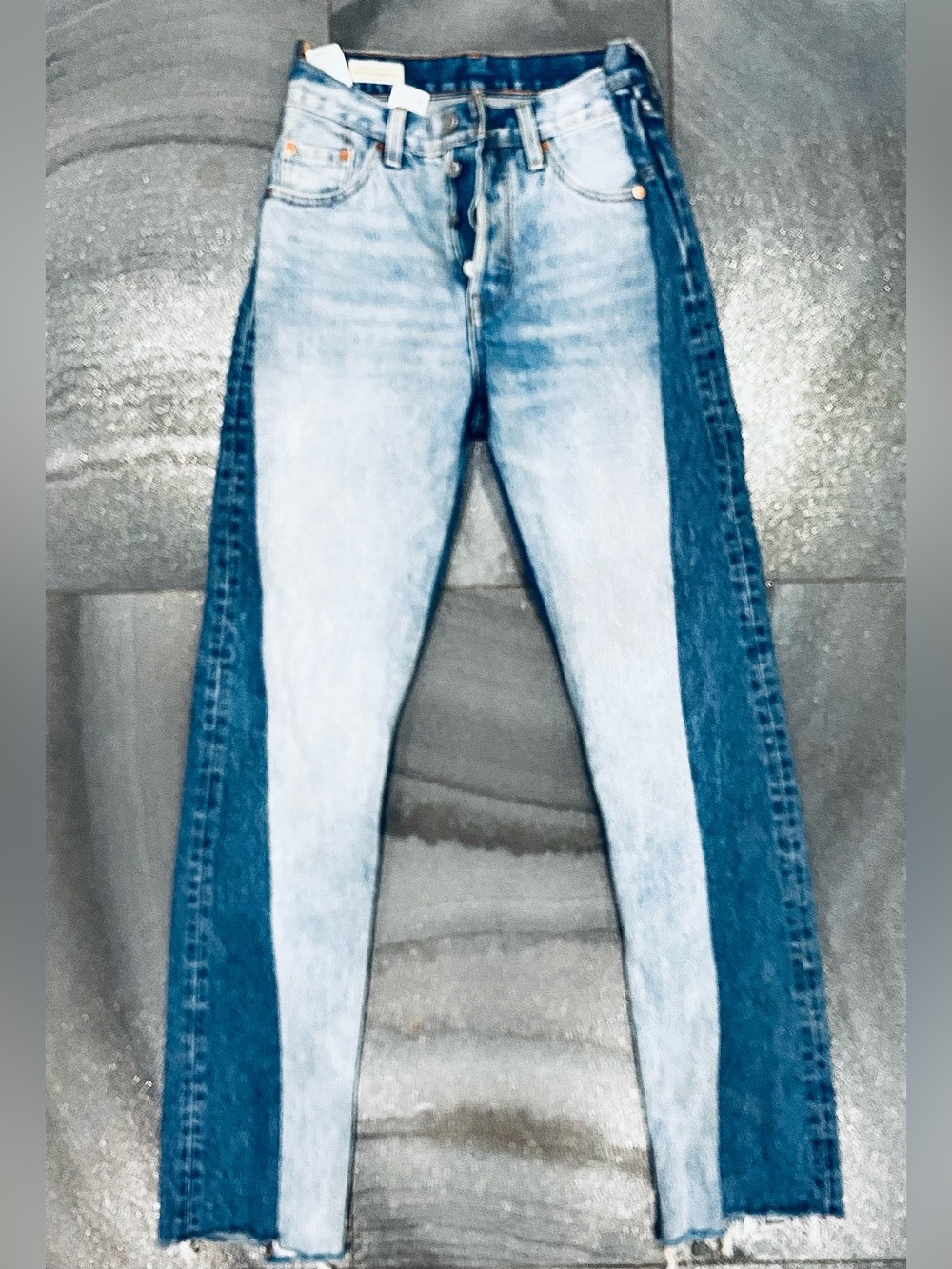 Women’s Vintage Two Tone Reworked Levi’s Light and Medium Wash Denim